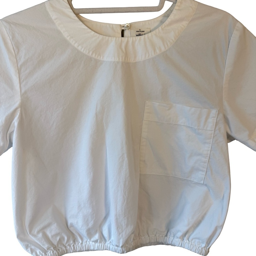Wilfred Classic White Crop Cotton Top Size S Minimalist Capsule Everyday - Picture 9 of 11
